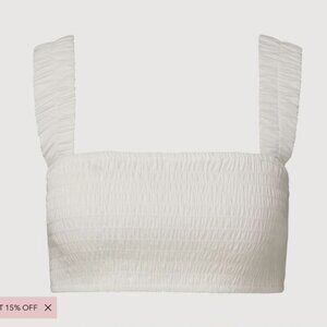 NWT Rachel Parcell smocked crop top. Cotton poplin. Size small.